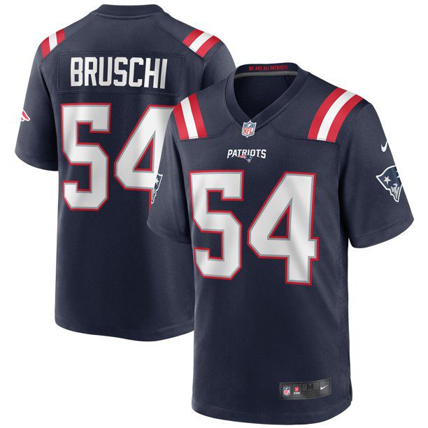 Men New England Patriots #54 Tedy Bruschi Nike Navy Game NFL Jersey->new england patriots->NFL Jersey